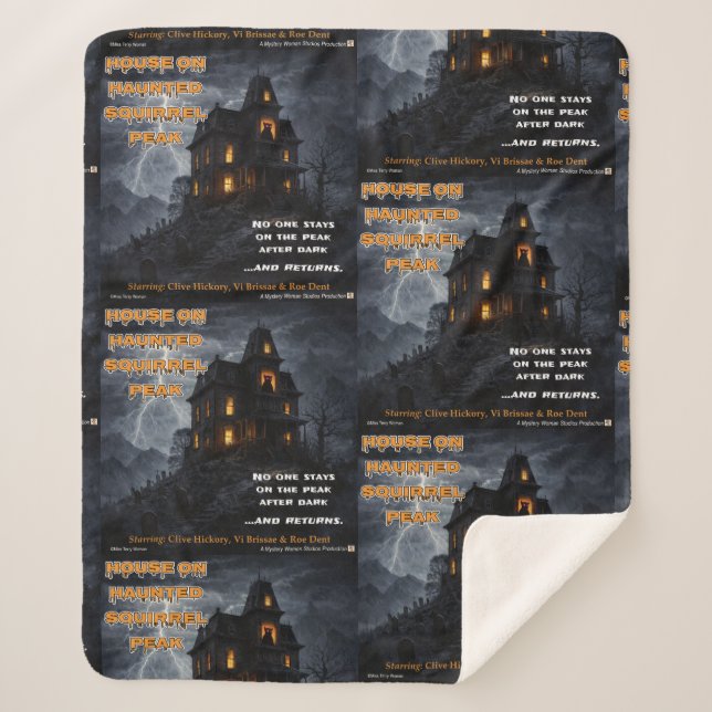 Haunted Squirrel Peak Sherpa Blanket (Front)