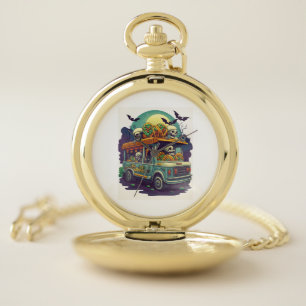 Haunted Taco Truck Pocket Watch