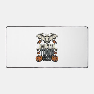 Haunted Town Shirt Vintage Halloween Bat Pumpkin T Desk Mat