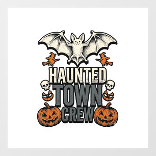 Haunted Town Shirt Vintage Halloween Bat Pumpkin T Floor Decals