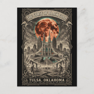 Haunted Tulsa, Oklahoma Vintage Horror Travel Postcard