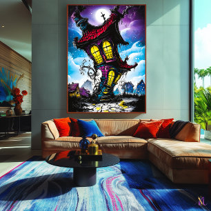 Haunted Twisted House – Gothic Fantasy Art Poster