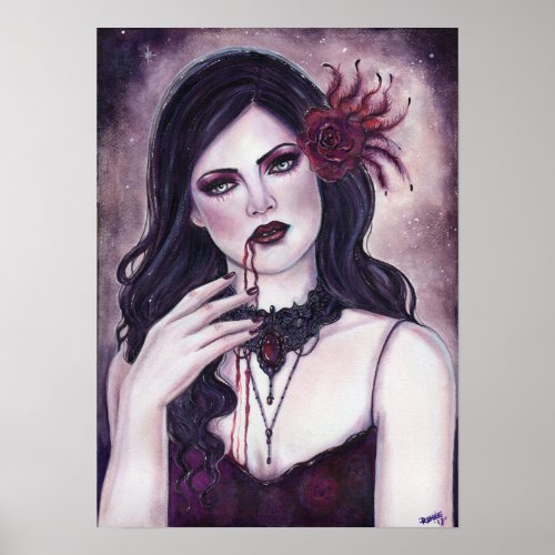 Haunted vampire gothic poster by Renee Lavoie
