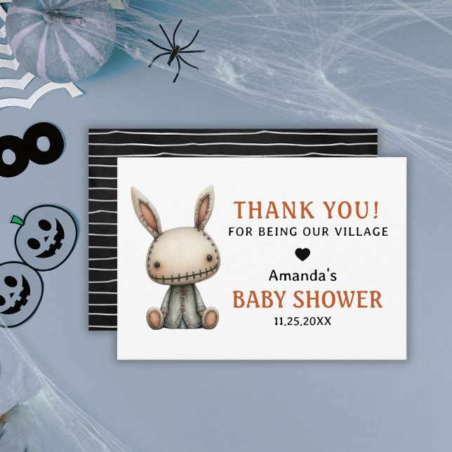 Haunted Village Halloween Baby Shower Thank You Card (Haunted Village Halloween Baby Shower Thank You Card)