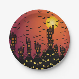 Haunted Village Paper Plates