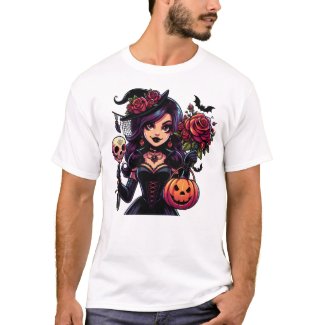 Haunted Vintage Ladies Pumpkin T-Shirt