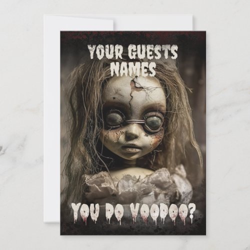 Haunted Voodoo Doll Adult Halloween Invitation