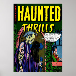 Haunted Zombie Husband Horror Vintage Comics Poster