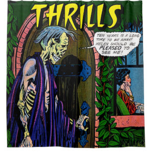 Haunted Zombie Husband Horror Vintage Comics Shower Curtain