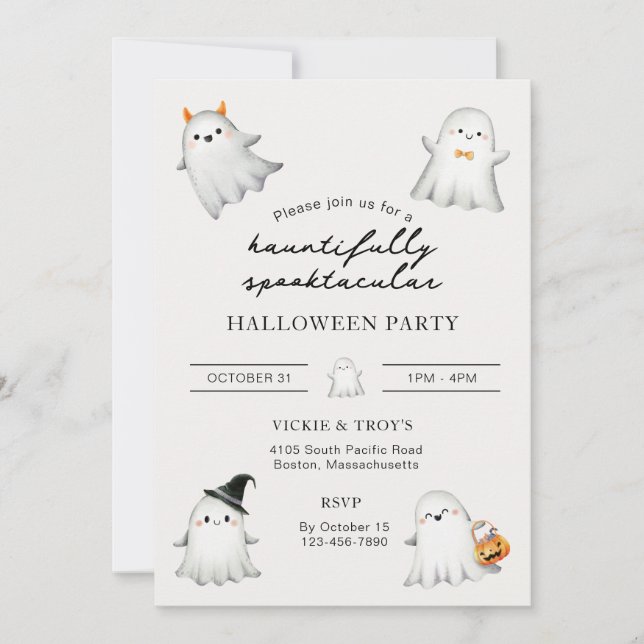 Hauntifully Spooktacular Halloween Party Invitatio Invitation (Front)