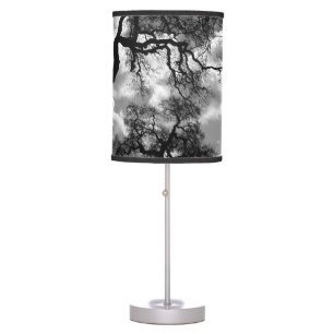 Haunting Black and White Trees Photograph Table Lamp