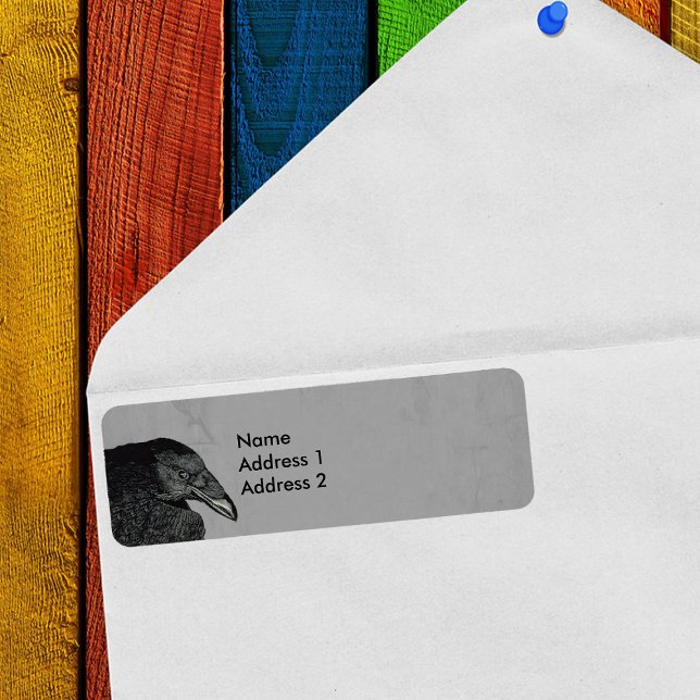 Haunting Black Crow Face Gray Label (Creator Uploaded)