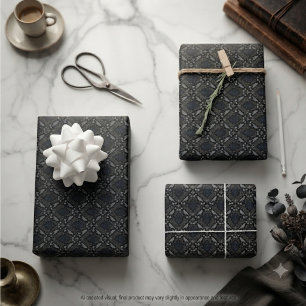 Haunting Charcoal Gothic Raven Wrapping Paper Sheets