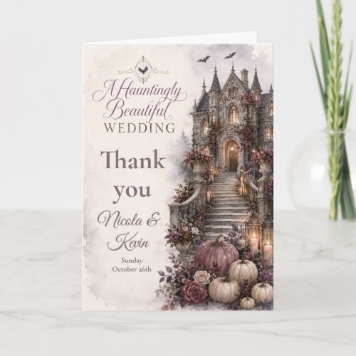 Haunting Gothic Manor Wedding Thank You Card
