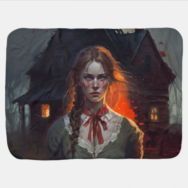 Haunting house baby blanket (Horizontal)