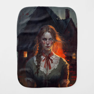 Haunting house baby burp cloth