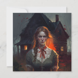 Haunting house card