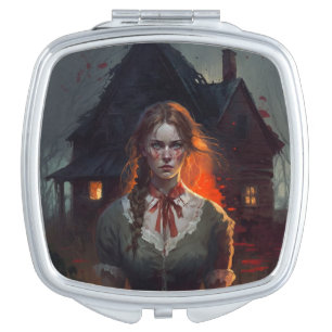 Haunting house compact mirror