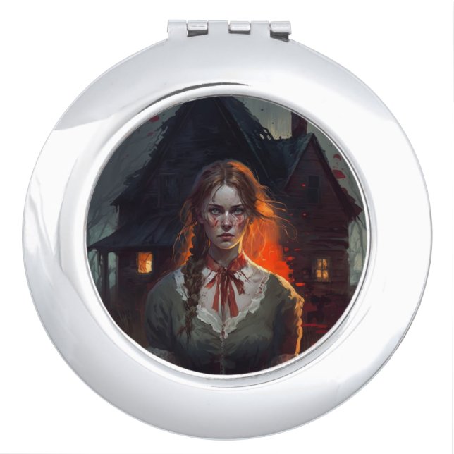 Haunting house compact mirror (Front)