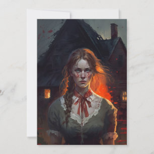 Haunting house holiday card