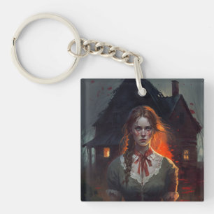 Haunting house keychain