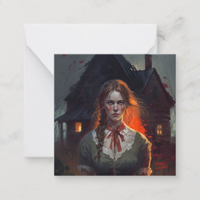 Haunting house note card (Front)