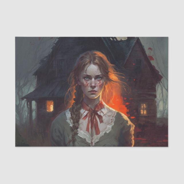 Haunting house tissue paper (Front)