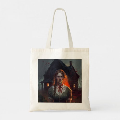 Haunting house tote bag