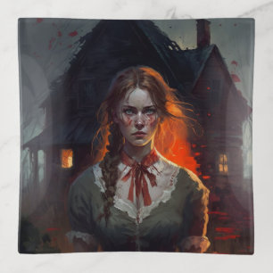 Haunting house trinket tray
