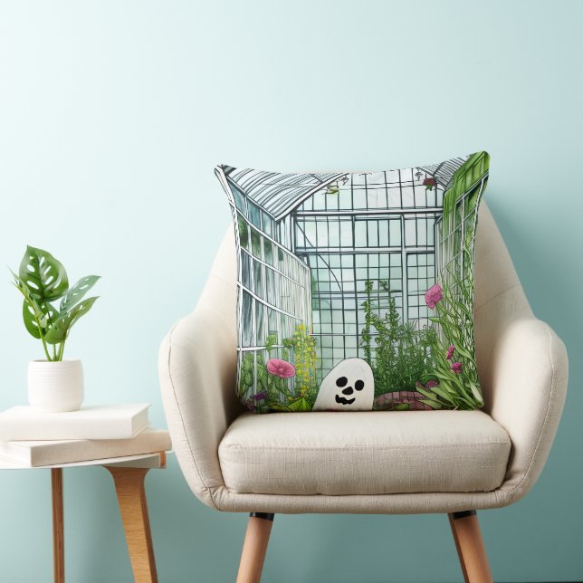 Haunting in the Greenhouse Throw Pillow (Chair)