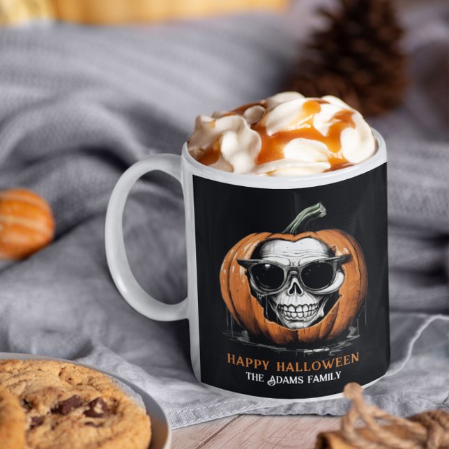Haunting Jack O' Lantern Grinning Skull Halloween Coffee Mug (Creator Uploaded)