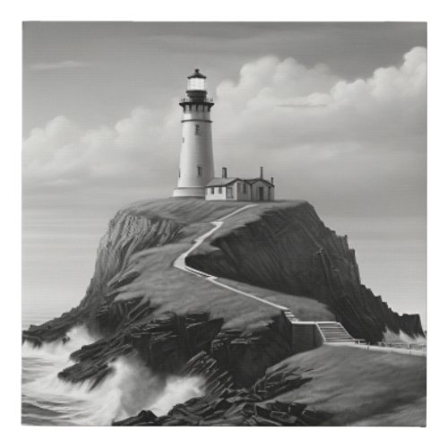 Haunting lighthouse  faux canvas print