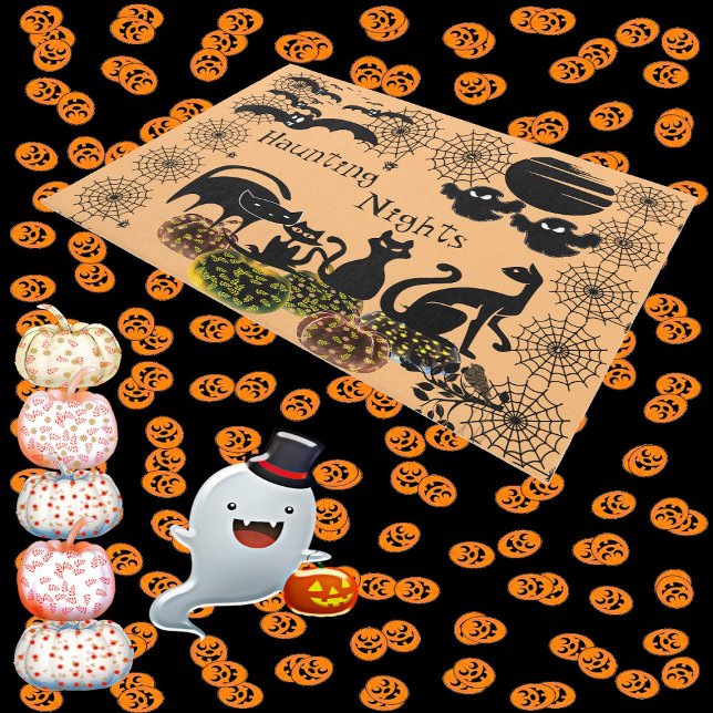 Haunting Nights Shiny Pumpkins Black Cats Horror Outdoor Rug (Haunting Nights Shiny Pumpkins Black Cats Horror Outdoor Rug)
