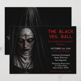Haunting Nun Dark Gothic Halloween Party Invitatio Invitation