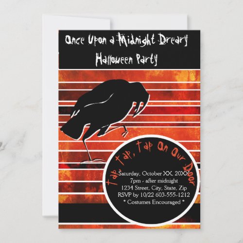 Haunting Raven Poe Inspired Nevermore Halloween In Invitation