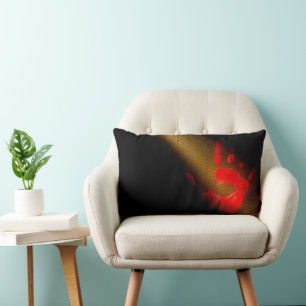 Haunting Red Hand Print Lumbar Pillow