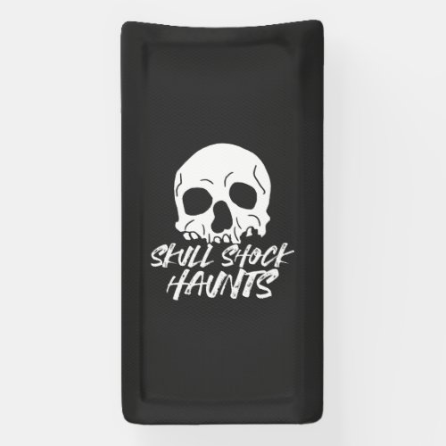 Haunting Shadows Striking Halloween Skull I Banner