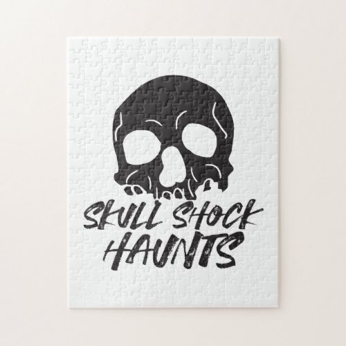 Haunting Shadows Striking Halloween Skull II Jigsaw Puzzle