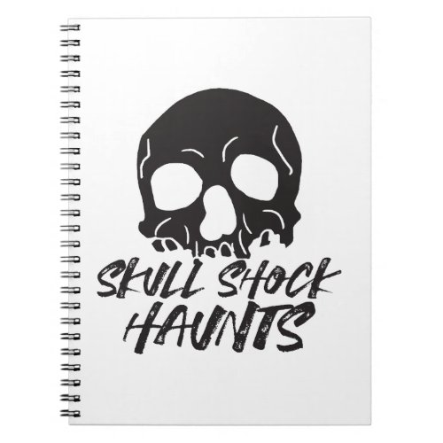 Haunting Shadows Striking Halloween Skull II Notebook