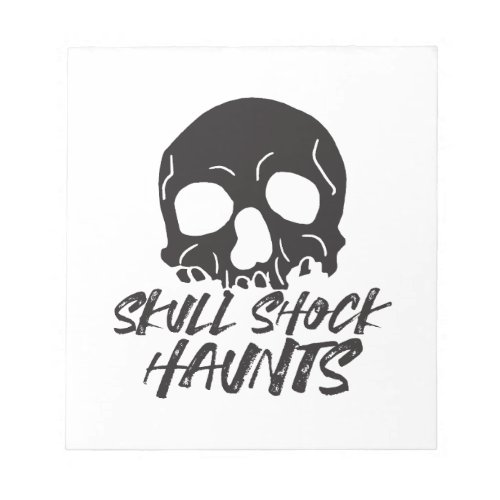 Haunting Shadows Striking Halloween Skull II Notepad