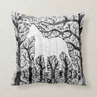 Haunting Unicorn Throw Pillow