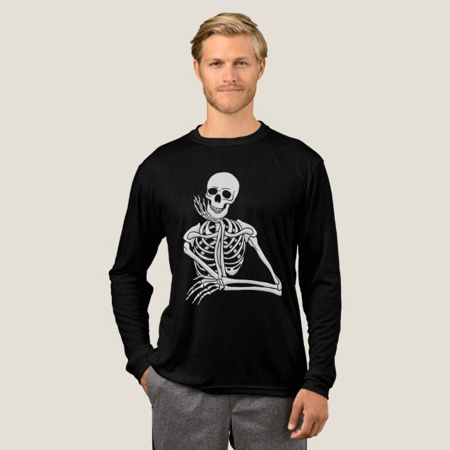 Haunting Vibes Halloween Men’s T-Shirt Tri-Blend Shirt (Full Front)