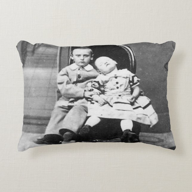 Haunting Vintage Sibling Portrait  Accent Pillow (Front)
