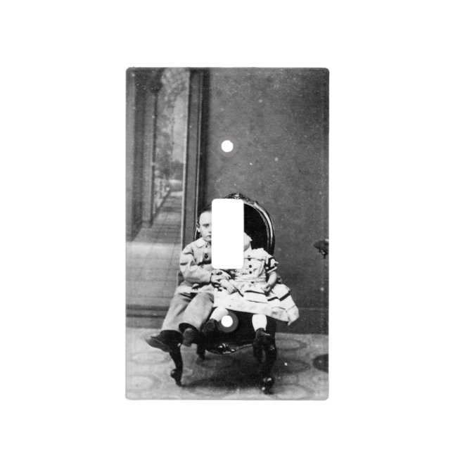 Haunting Vintage Sibling Portrait  Light Switch Cover (Front)