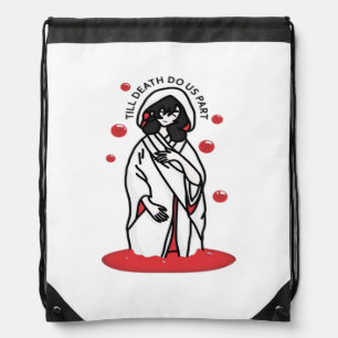 Haunting Wedding Till Death Do Us Part Gothic Desi Drawstring Bag