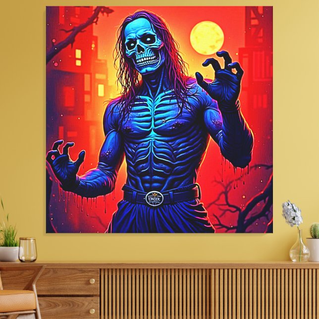 Haunting Zombie Demon In The City Design Canvas Print (Insitu(LivingRoom))