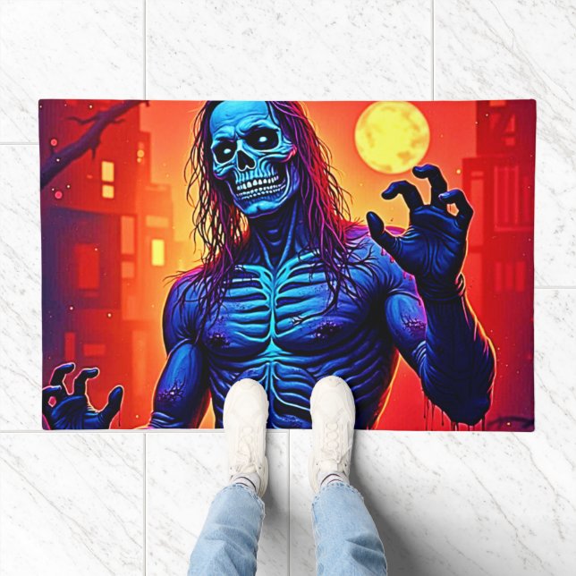 Haunting Zombie Demon In The City Design Doormat (Indoor)