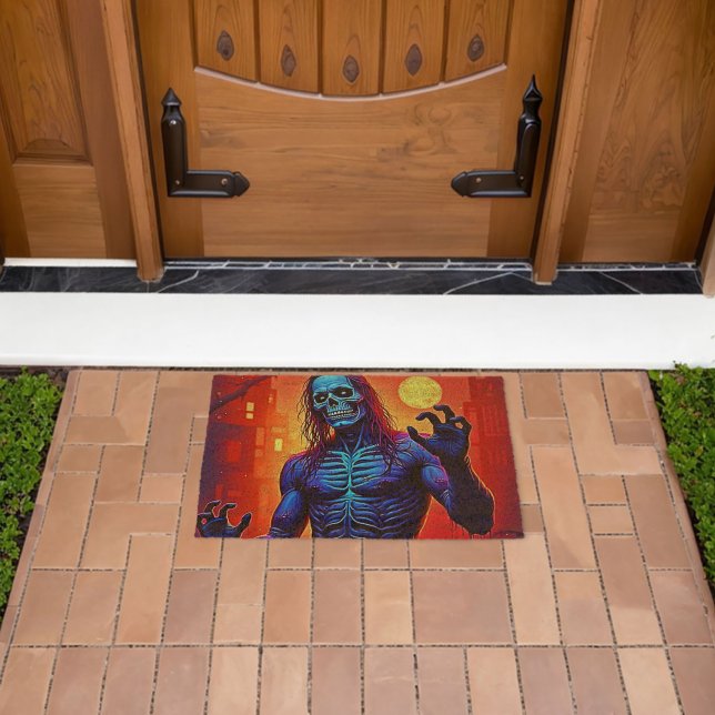 Haunting Zombie Demon In The City Design Fiber Doormat (Insitu (Outdoor))