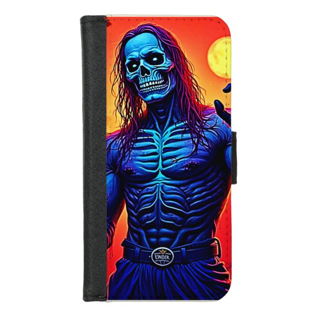 Haunting Zombie Demon In The City Design iPhone Wallet Case (Front)