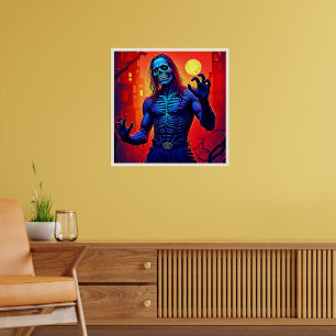 Haunting Zombie Demon In The City Design Poster